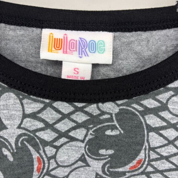 LULAROE DISNEY NEW Randy Women's Small Gray Black Red Mickey Mouse Stretch - Picture 4 of 5